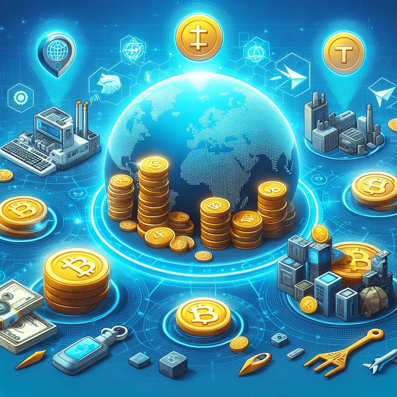 Illustration representing the tokenization of real-world assets