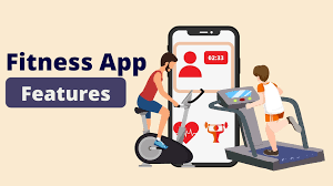 Illustration showcasing key features of fitness apps